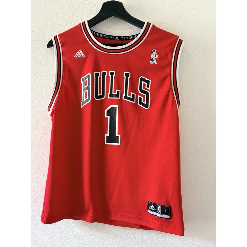 Adidas Derrick Rose Chicago Bulls #1 Red Basketball Jersey Men's Size Large